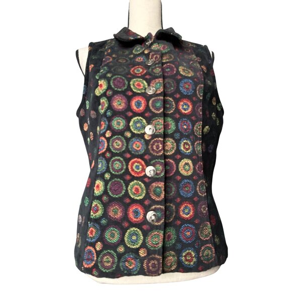 Christopher & Banks Vest Embroidered Colorful Button-Up Geometric Pattern Y2K
XL - Picture 1 of 7